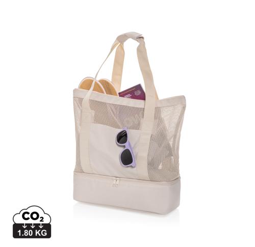 Printed Iqlo Aware™ RPET 2-in-1 cooler tote beige