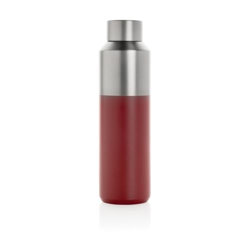 Branded Fluid RCS certified recycled steel water bottle 600ml red