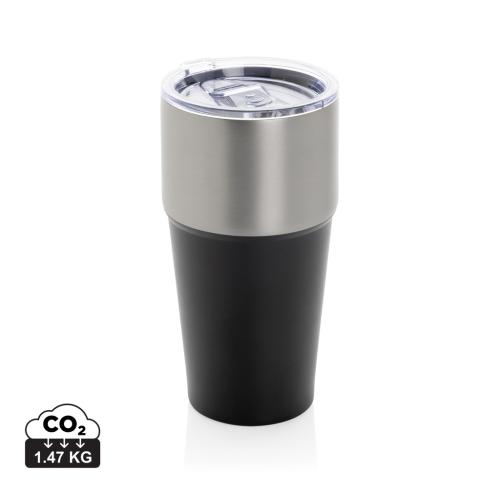 Custom Fluid RCS certified recycled steel tumbler 500ml black