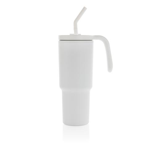 Custom Graphic 360 RCS certified recycled steel tumbler 900ml white