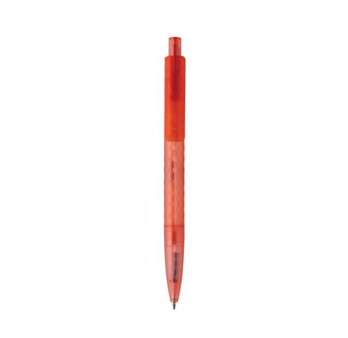Branded X3 GRS recycled PC plastic pen frosted red