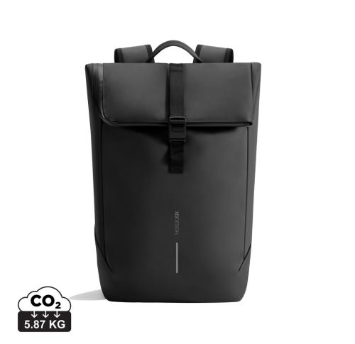 Branded Urban Water Resistant Flap-top Backpack black, grey