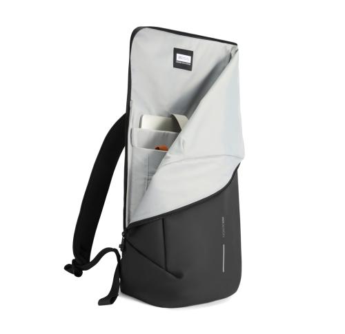 Branded Urban Water Resistant Flap-top Backpack black, grey