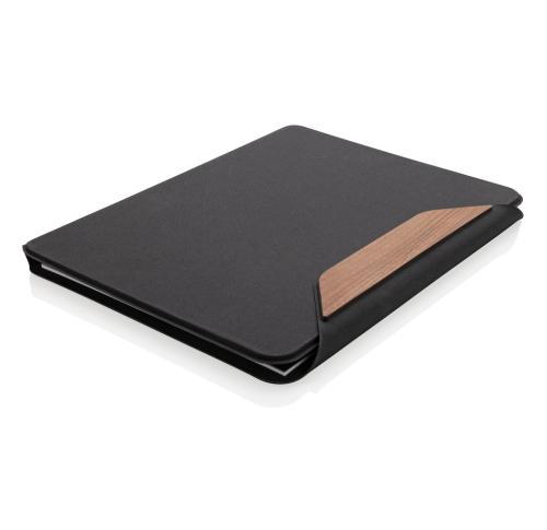 Teri AWARE™ RPET and walnut A4 portfolio black