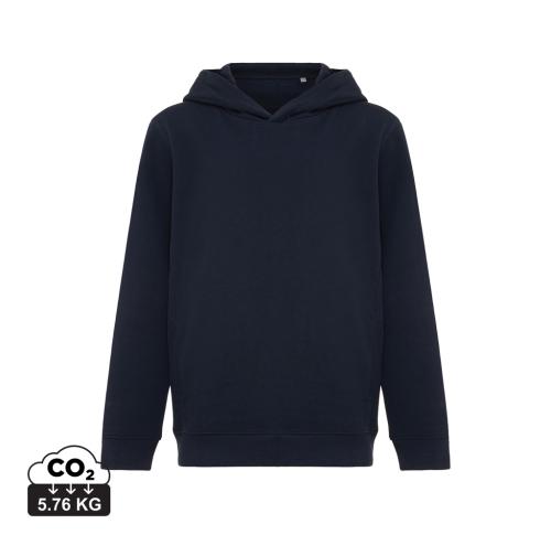 Iqoniq Yengo kids recycled cotton hoodie with sidepockets navy