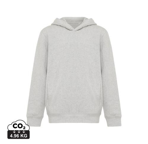 Iqoniq Yengo kids recycled cotton hoodie with sidepockets light heather grey
