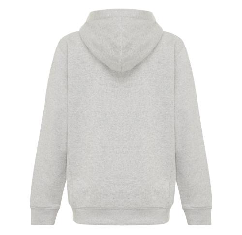 Branded Iqoniq Yengo kids recycled cotton hoodie with sidepockets light heather grey