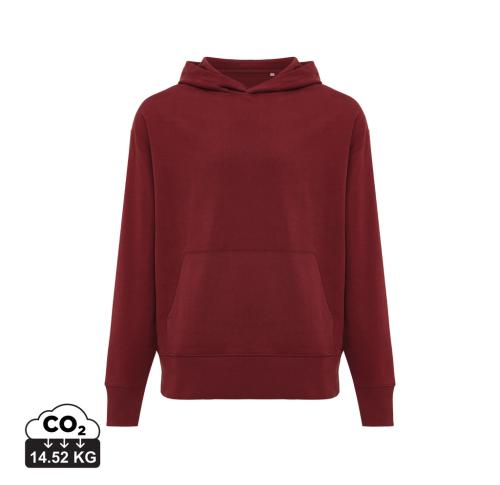 Iqoniq Yoho recycled cotton relaxed hoodie burgundy