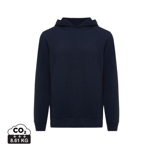 Iqoniq Yengo recycled cotton hoodie with sidepockets navy