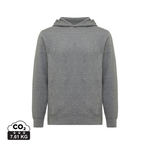 Iqoniq Yengo recycled cotton hoodie with sidepockets light heather anthracite