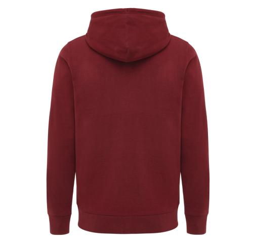 Iqoniq Abisko recycled cotton zip through hoodie burgundy