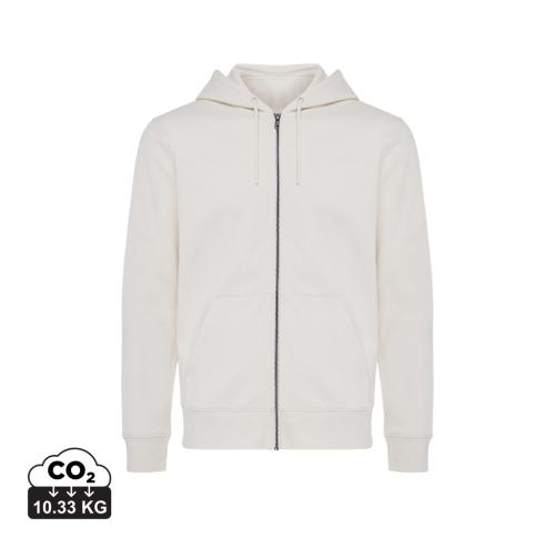 Iqoniq Abisko recycled cotton zip through hoodie natural raw