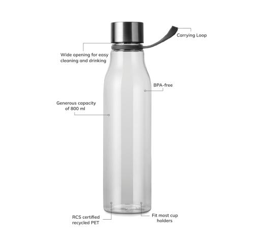 VINGA Lean RCS RPET waterbottle 800 ML transparent