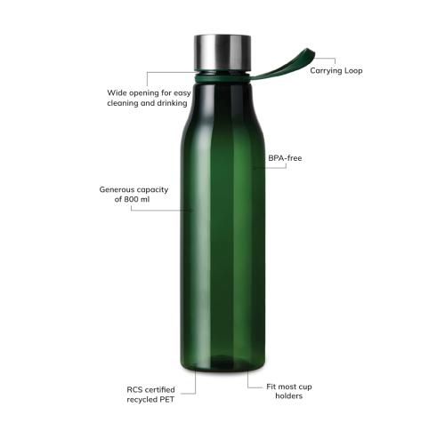 VINGA Lean RCS RPET waterbottle 800 ML green Custom Logo