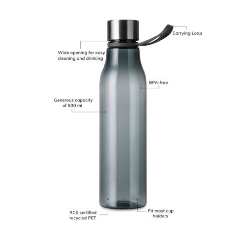 VINGA Lean RCS RPET waterbottle 800 ML anthracite