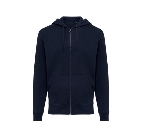 Iqoniq Abisko recycled cotton zip through hoodie navy