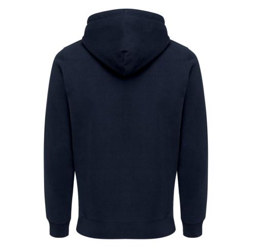 Iqoniq Abisko recycled cotton zip through hoodie navy