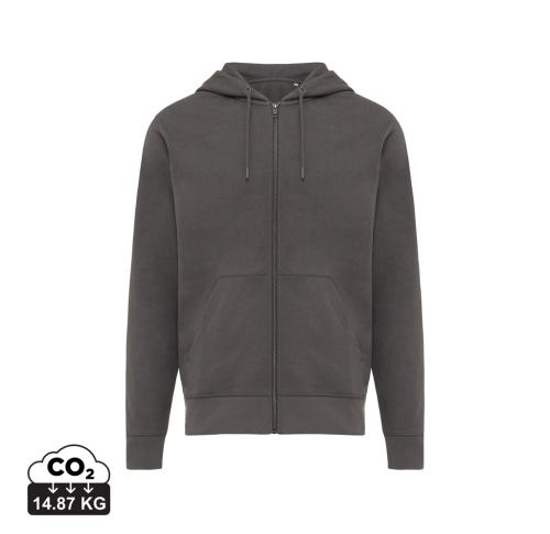 Iqoniq Abisko recycled cotton zip through hoodie anthracite