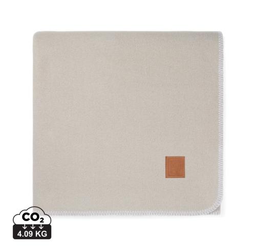 VINGA Moulton GRS RPET blanket beige, feather grey