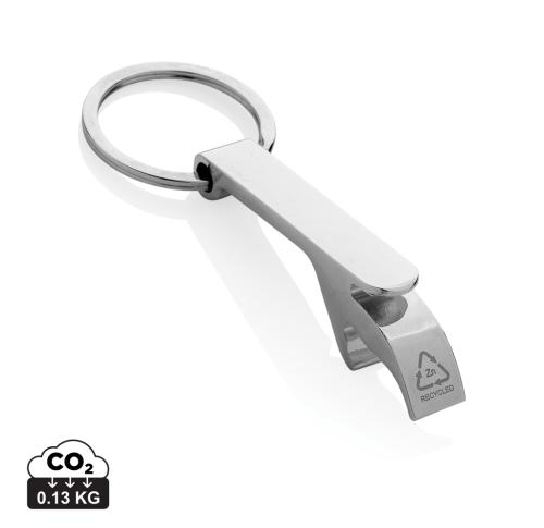RCS recycled zinc alloy bottle opener keychain silver