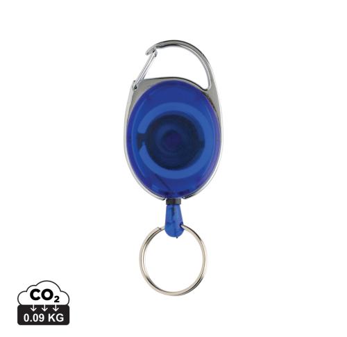 RCS recycled ABS roller clip keychain blue