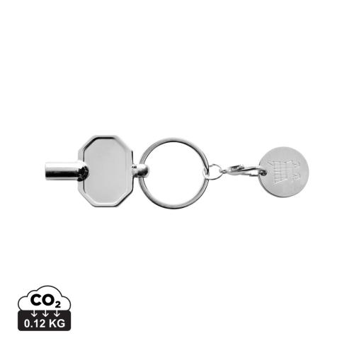 RCS recycled zinc alloy radiator key keychain with coin silver