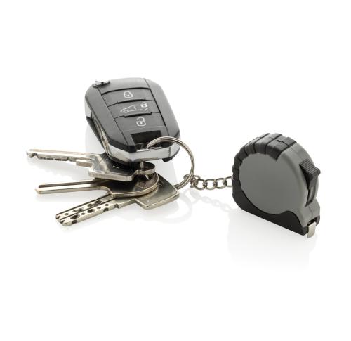 Promotional MeasureMate RCS reycled ABS 1 meter tape keychain grey