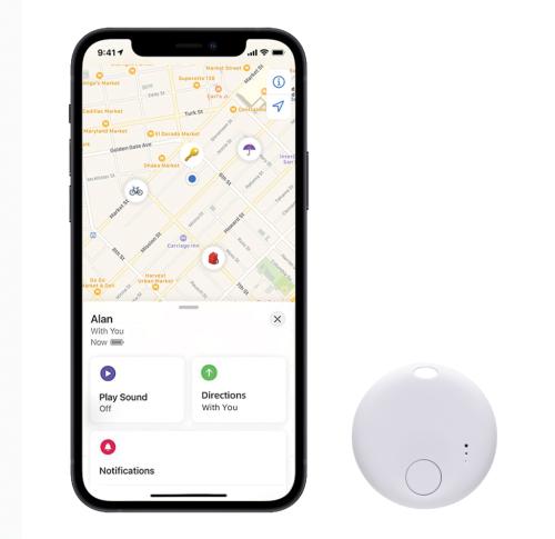 FindMate RCS recycled plastic item finder white