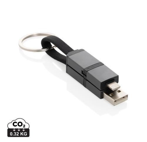 Terra recycled aluminum 4 in 1 60W fast charging cable grey
