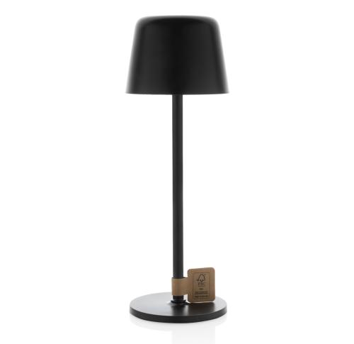 Zenic RCS recycled plastic USB re-chargable table lamp black