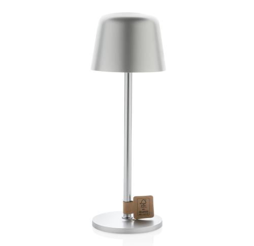 Zenic RCS recycled plastic USB re-chargable table lamp silver