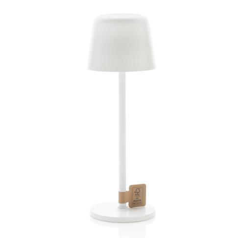 Zenic RCS recycled plastic USB re-chargable table lamp white