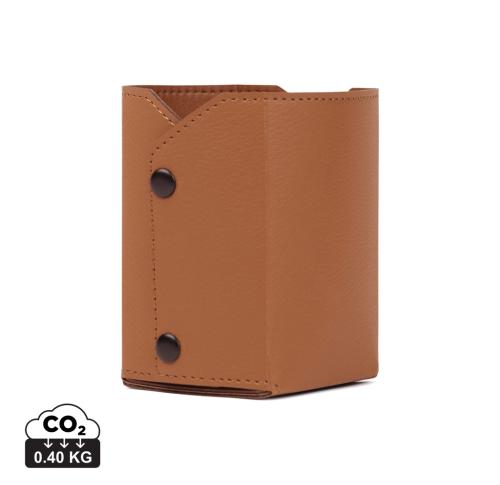 VINGA Timo PU RCS RPET pen holder brown