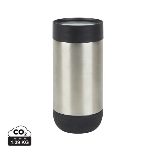 VINGA Erie RCS recycled SS push mug 350 ML silver, black