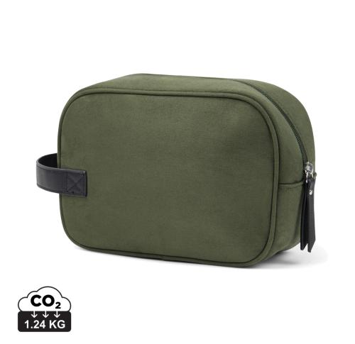 VINGA Marlow RCS recycled polyester toiletry bag green, black