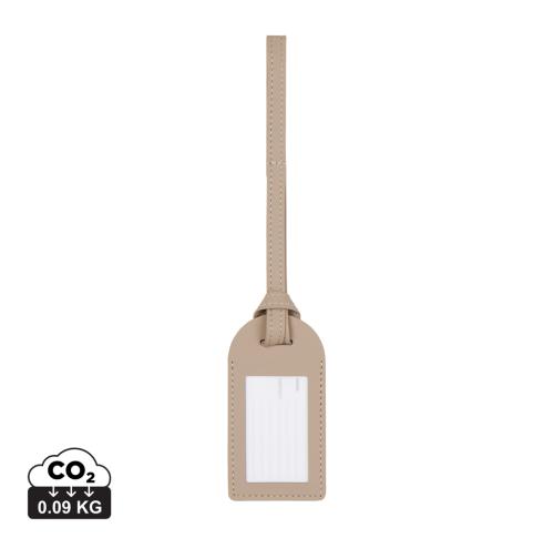 VINGA Baltimore RCS recycled polyester luggage tag greige