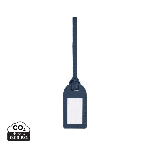 Promotional VINGA Baltimore RCS recycled polyester luggage tag navy