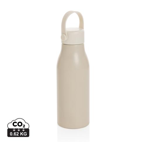 Custom Pluto RCS Certified recycled aluminium bottle 680ml beige
