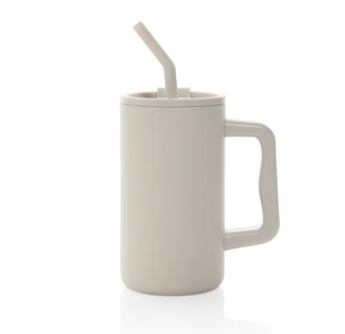 Cube RCS certified recycled steel mug 800ml beige