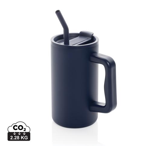 Cube RCS certified recycled steel mug 800ml navy