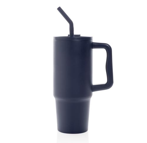 Printed Embrace deluxe RCS recycled stainless steel tumbler 900ml navy