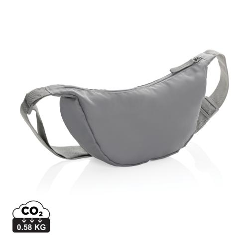 Crescent AWARE™ RPET half moon sling bag silver grey