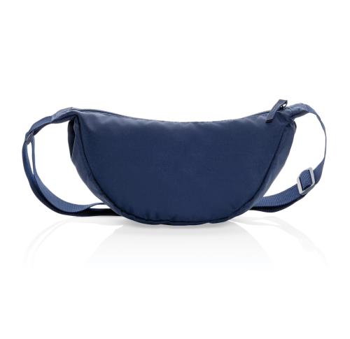 Printed Crescent AWARE™ RPET half moon sling bag navy Custom