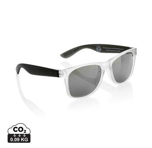 Gleam RCS recycled PC mirror lens sunglasses black, white