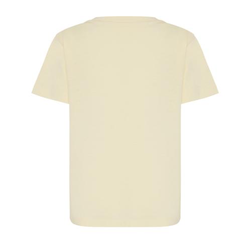 Iqoniq Koli kids lightweight recycled cotton t-shirt cream yellow