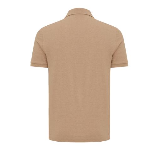 Iqoniq Yosemite recycled cotton pique polo heather brown