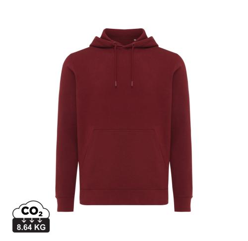Iqoniq Rila lightweight recycled cotton hoodie burgundy