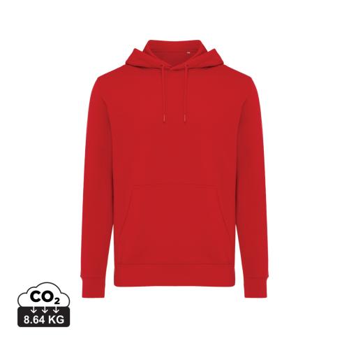 Promotional Iqoniq Rila lightweight recycled cotton hoodie red