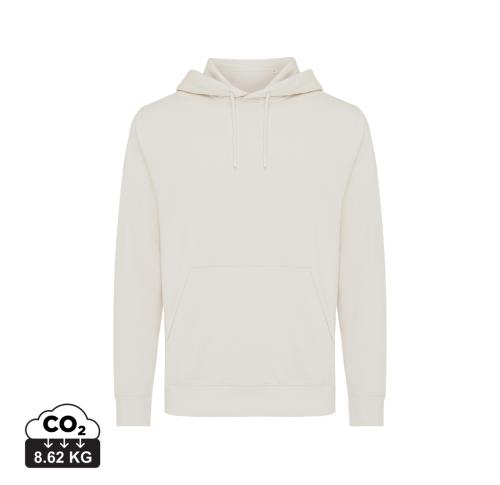 Branded Iqoniq Rila lightweight recycled cotton hoodie ivory white