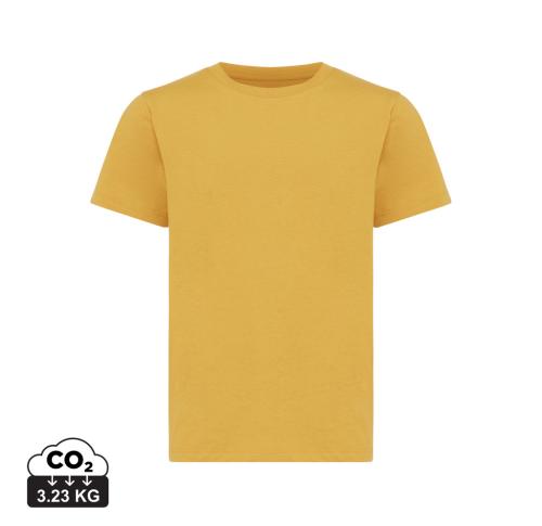 Iqoniq Koli kids lightweight recycled cotton t-shirt ochre yellow